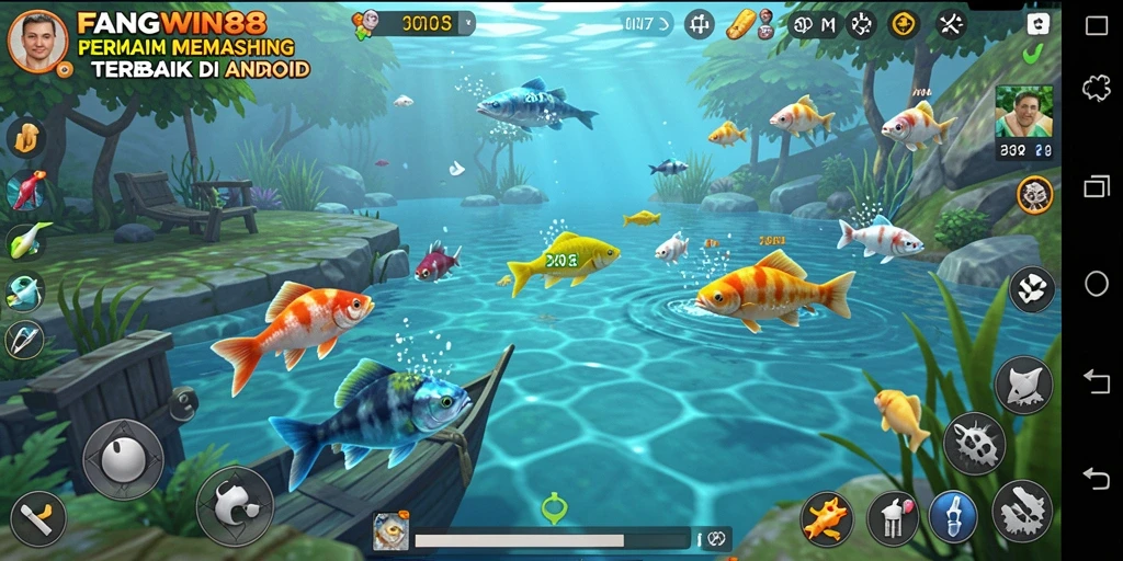 Tampilan gameplay menarik di FANGWIN88 dengan aksi memancing.