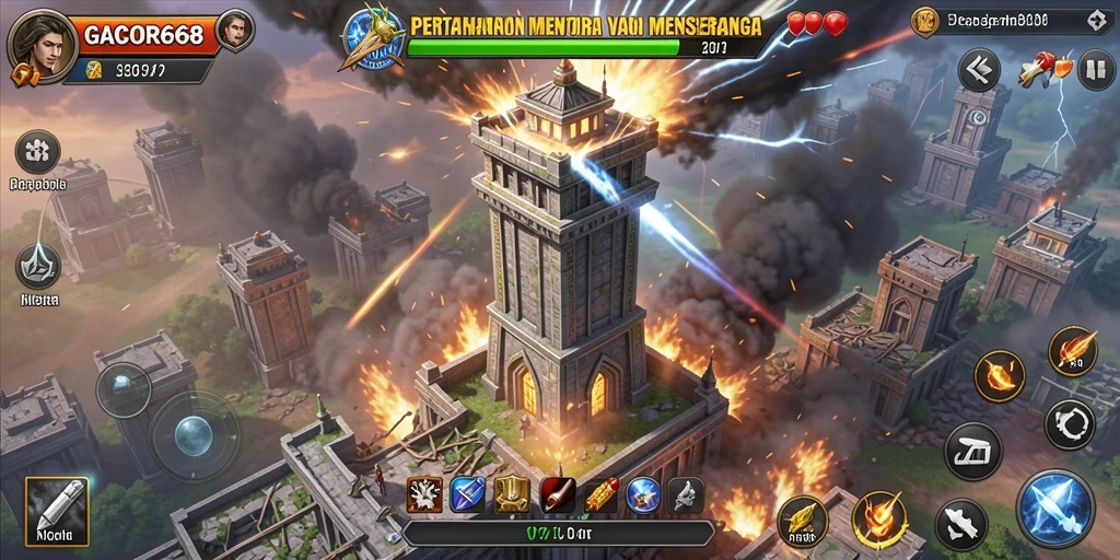 Gameplay seru GACOR668 menampilkan strategi menara yang cerdas.