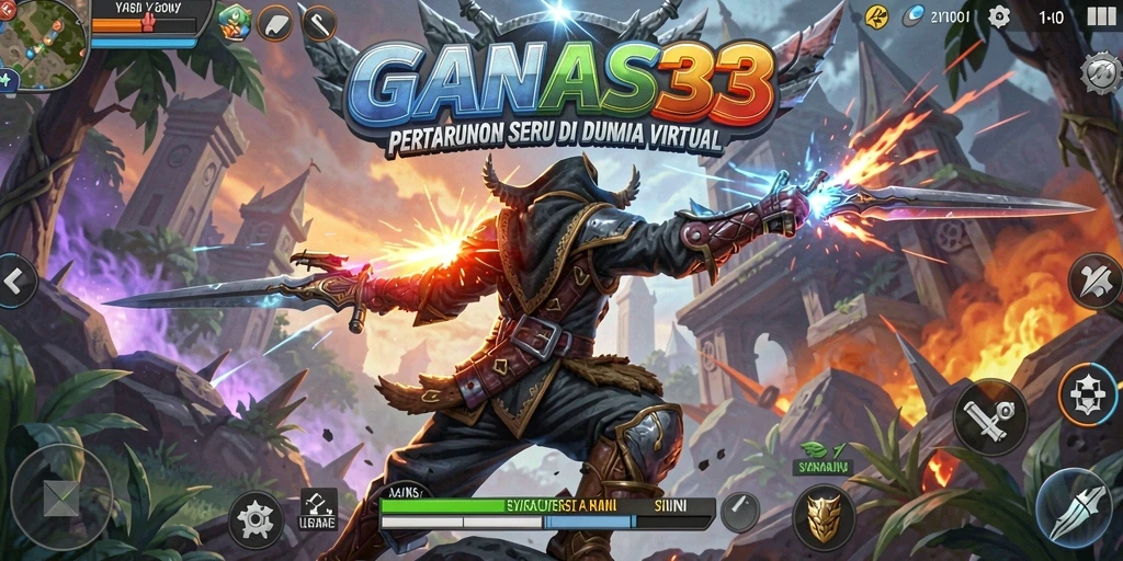 Tangkapan layar gameplay <strong>GANAS33</strong> yang menunjukkan aksi pertarungan menegangkan.