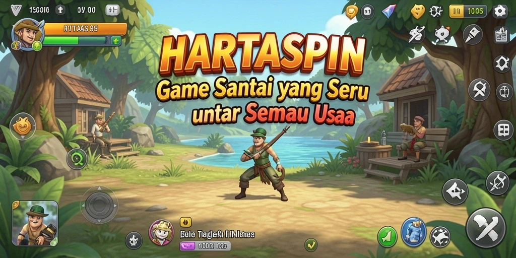 Tampilan gameplay seru dan menantang HARTASPIN yang membuat ketagihan.