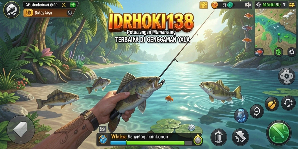 Tampilan gameplay memancing yang menakjubkan di IDRHOKI138.