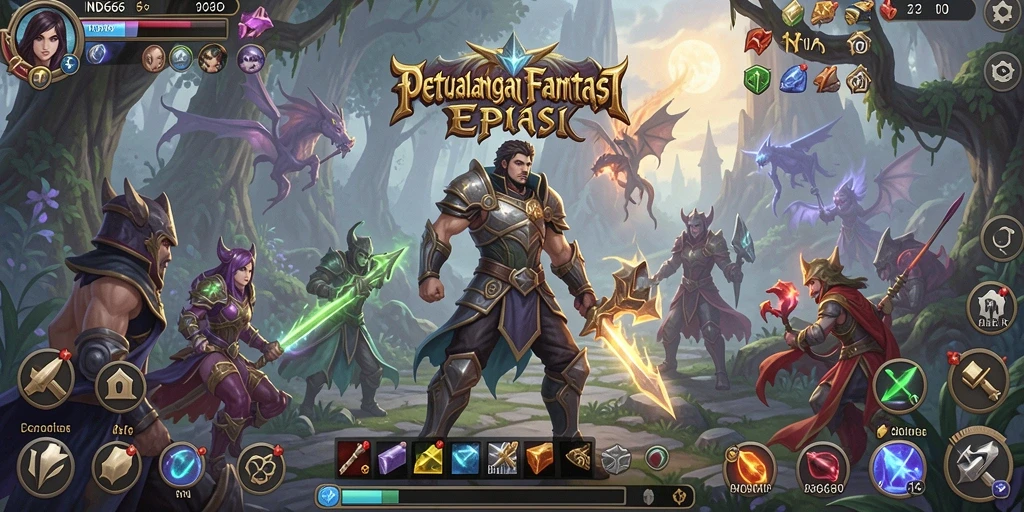 Tampilan screenshot utama IND666 menampilkan aksi seru dalam gameplay RPG.