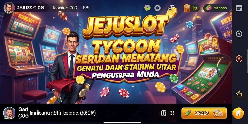 Tangkapan layar gameplay JEJUSLOT yang menampilkan aktivitas pengelolaan bisnis.