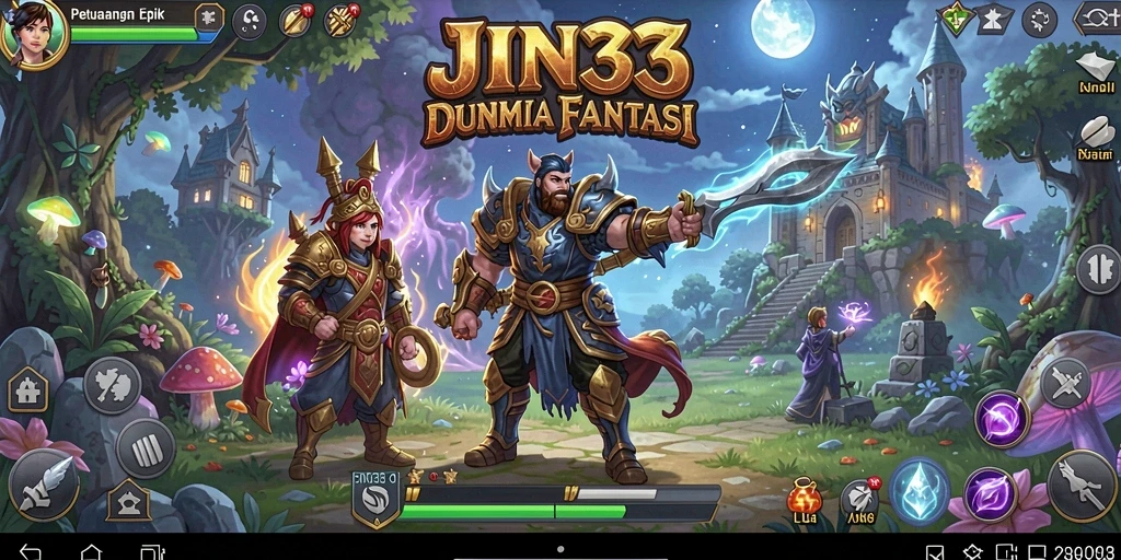 Tangkapan layar gameplay <strong>JIN33</strong> yang menunjukkan aksi petualangan menegangkan.