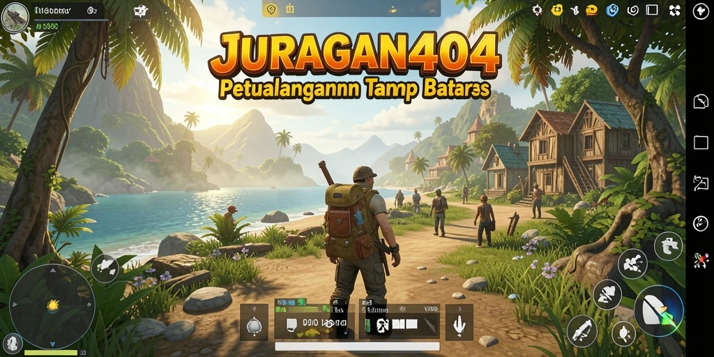 Screenshot menampilkan petualangan seru dalam dunia terbuka JURAGAN404.