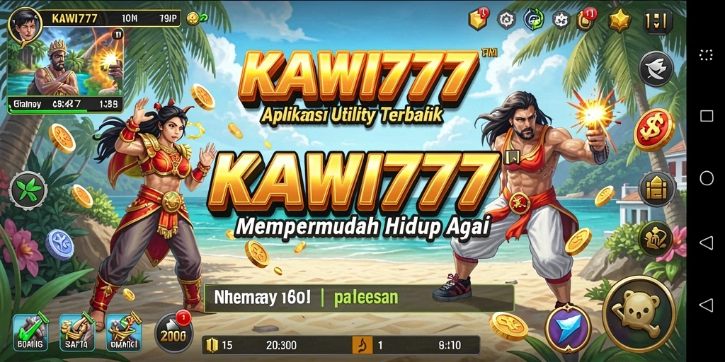 Tampilan antarmuka utama KAWI777 yang bersih dan mudah digunakan.