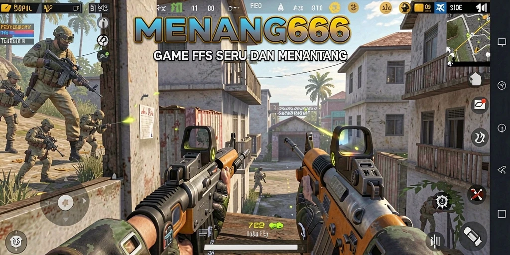 Tampilan seru dari aksi gameplay FPS di MENANG666.