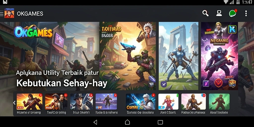 Tampilan menu utama OKGAMES yang intuitif dan ramah pengguna.