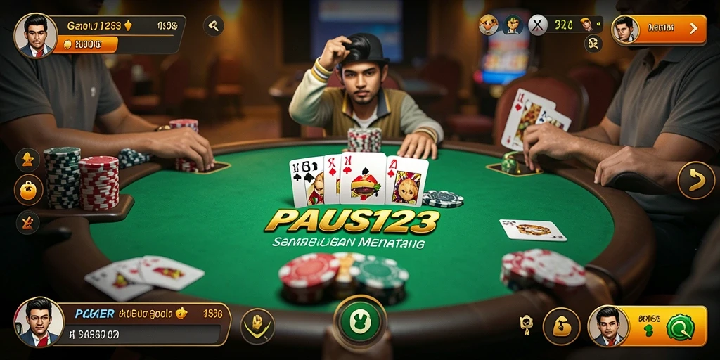 Gameplay PAUS123 yang menegangkan dan seru dalam permainan Poker.