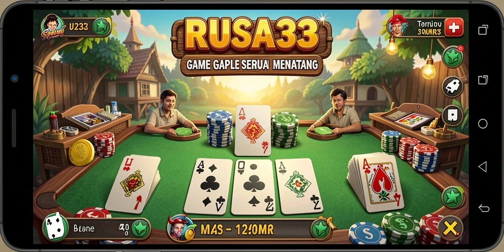 Tampilan gameplay RUSA33 dalam permainan Gaple yang seru.