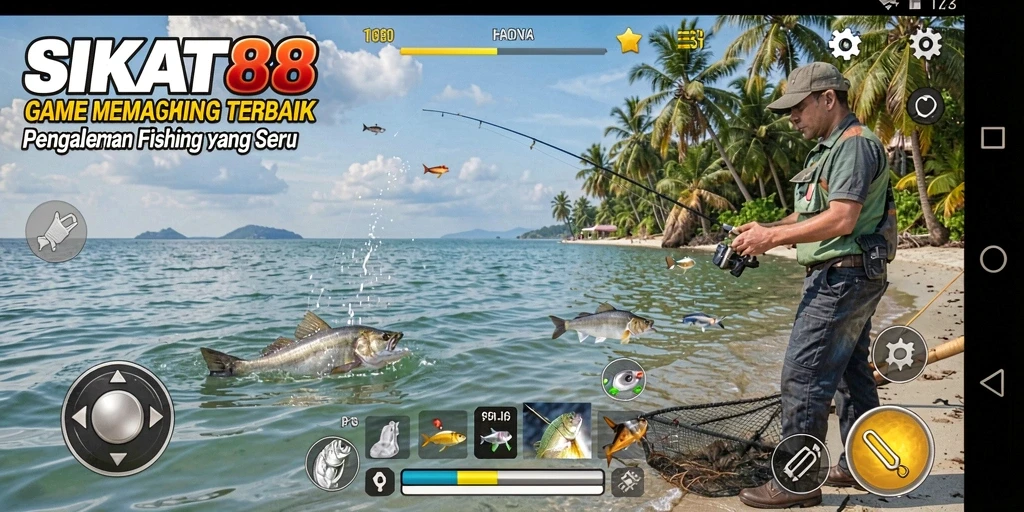Tampilan gameplay SIKAT88 dengan aksi memancing yang mendebarkan.
