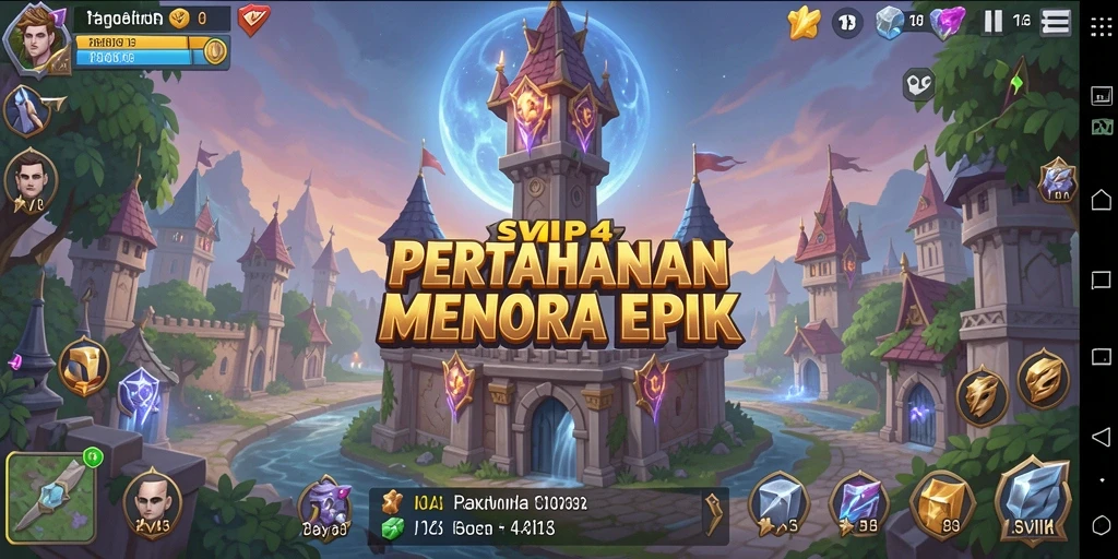 Tangkapan layar utama SVIP4 menampilkan pertempuran Tower Defense yang mendebarkan.