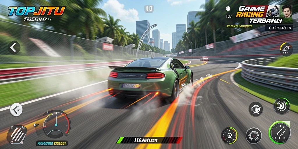Gameplay seru dalam balapan menegangkan di TOPJITU.